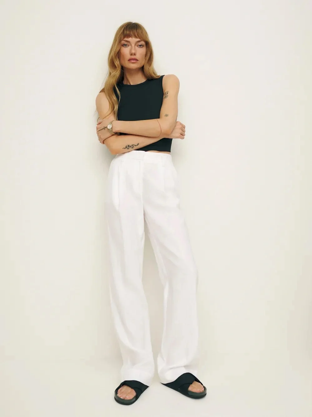 Reformation Alex Linen Pant white size 8